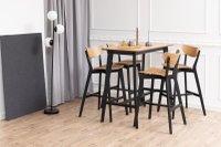 Masa de bar ACTONA Roxby, finisaj natural si negru mat, 120 x 60 x 105 cm - 3