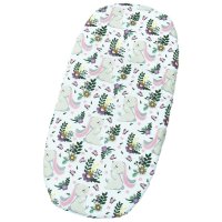 Set insertie textila Kerstin Bunny Pink pentru landoucosulet copii, cearsaf elastic 80x38 cm din bumbac 100% - 2