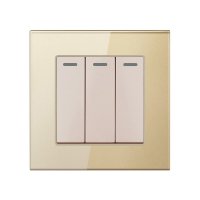 Intrerupator Triplu Cap Scara Cu Panou Din Sticla Securizata Techstar® TGS 01, 220V, 16A, 86 X 86 Mm, Gri, cu 3 Faze - 6