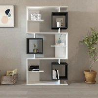 Biblioteca Idalia culoare alb si antracit 172 cm - 1
