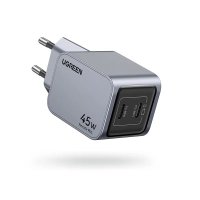 Incarcator rapid retea UGREEN Nexode Pro 45W Dual USB-C GaN Fast Charger EU, 2 x USB-C, Gri - 2