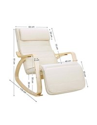 Fotoliu Balansoar Songmics LYY10M Bej - Capacitate 150 Kg - 5