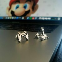 Cercei asimetrici Joy Stick si Maneta din Argint 925 cu inchidere surub - 1