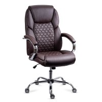 Scaun managerial OFF 652 maro din piele ecologica cu baza metalica - 1