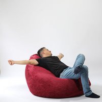 Fotoliu pufrelax nirvana gigant sour cherry cu husa detasabila textila umplut cu perle polistiren - 1