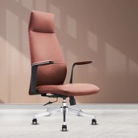 Scaun de birou ergonomic cu suport lombar si tetiera, inaltime ajustabila, tapiterie textila - 1