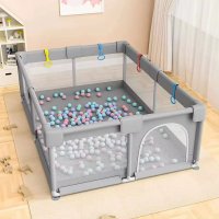 Tarc de joaca Nichiduta 120x120 cm Polar Grey, cu cadru metalic, pereti din plasa, inaltime 65 cm, acces cu fermoar, covoras spuma cu doua fete, 4 inele ajutatoare, cu geanta de transport si 100 de bilute multicolore incluse - 2