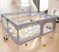Tarc de joaca Nichiduta 120x120 cm Polar Grey, cu cadru metalic, pereti din plasa, inaltime 65 cm, acces cu fermoar, covoras spuma cu doua fete, 4 inele ajutatoare, cu geanta de transport si 100 de bilute multicolore incluse - 3