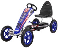 Kart cu pedale Kinderauto F8-1 pentru copii 6-15 ani, cu roti gonflabile de 10 inch, albastru - 1