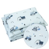 Set lenjerie cu 2 piese pentru patut cosleepercarucior Kerstin Tractors 70x80 cm,realizata din bumbac 100 certificat OEKO TEX,inchidere cu fermoar - 3