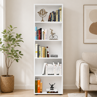 Biblioteca Inalta cu 5 Rafturi, Design Modern, PAL E1, Dimensiuni 55.3 x 20 x 172 cm - 1