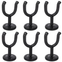 Set de 6 suporturi de perete pentru chitara, otel si spuma EVA, negru - 1