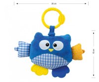 Jucarie din plus pentru agatat, fosnaie si vibreaza Cutie Owl Blue - 1