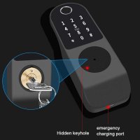 Incuietoare inteligenta Smart, waterproof, deblocare cu amprenta, parola, card APP bluetooth, cheie, pentru usa exterior - 4
