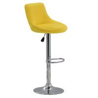 Scaun de bar ABS 225 galben, reglabil si rotativ, cu suport pentru picioare, din piele ecologica - 1