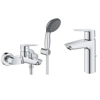 Pachet baterii baie Grohe Start, marimea M, set dus inclus, suport perete, crom-( 23413002 , 23455002 ) - 1