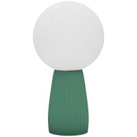HOMCOM Lampa de Masa 3 Culori Forma Luna ABS Alb Verde Inchis | Aosom Romania - 1
