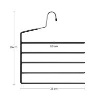 Set de 4 umerase cu 5 bare din metal, Songmics, Negru, 35x32x0.5 cm - 7