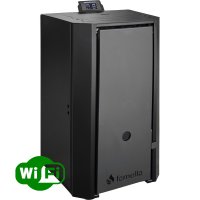 Centrala pe peleți Fornello EVA B Black 30 kW, dotată cu WiFi, pompa de circulație și vas de expansiune, ideală pentru 200 mp - 1