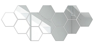 Set 12 Oglinzi Design Hexagon MARI 20x23 - Oglinzi Decorative Acrilice Cristal - Diamant - Fagure 12 bucati/set TA - 1