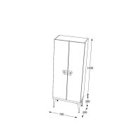 Dulap soldat dublu pentru baie Pierre Cardin Venus, negru cu detalii argintii, 70 x 150 cm - 2