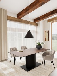 Masa de dining Marbella, maro si negru mat, 200 x 100 x 75.5 cm - 1