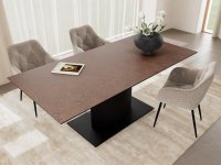 Masa de dining Marbella, maro si negru mat, 200 x 100 x 75.5 cm - 2