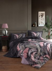 Lenjerie de pat Ranforce Clasy King Size (Hena V1) din Bumbac 100% - 1
