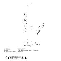 Aplica Sword Negru 91x10x7 cm - 9