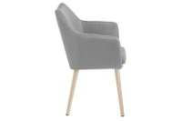 Scaun dining Nora gri, cu brate, din stejar, 84 x 58 x 58 cm - 4