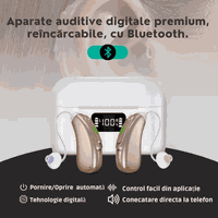 Aparat Auditiv Reincarcabil Digital x2 NeoHGS Premium, Sunet Clar, Hands-Free, Bluetooth, Incarcare Rapida - 2