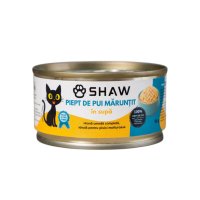 SHAW Hrană umedă pentru pisici cu pui în supă, fără cereale, 80g - Ideală pentru pisici cu apetit capricios - 3