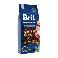 BRIT Premium By Nature Light, Curcan cu Ovăz, hrană uscată câini, managementul greutății, 15kg - 2