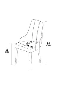 Set de scaune Hanah Home din metal, cappuccino si auriu, 46x46x94 cm - 1