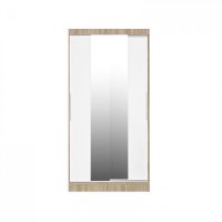 Dulap KOSS 04, cu usi glisante si oglinda, corp sonoma + usi alb, 100x60x200 cm - 1