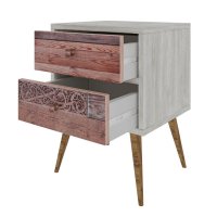 Noptiera PWF-0320 Gri-Walnut 40x35x55 cm - 3