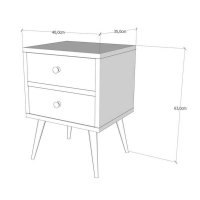 Noptiera PWF-0320 Gri-Walnut 40x35x55 cm - 4