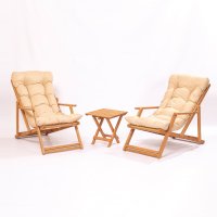 Set masă și scaune de grădină, 3 bucati My007 Maro 66x110x48 cm - 1