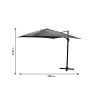 Umbrela de gradina suspendata cu rotatie de 360 de grade Raffaella aluminiu 3x3m antracit - 7