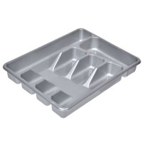 Suport pentru tacamuri gri, 5 compartimente, din plastic durabil - 1