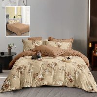 Lenjerie de pat din finet 6 piese (m528) cu imprimeuri elegante - 1