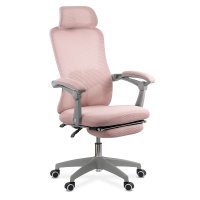 Scaun ergonomic OFF 430 roz cu tetiera si suport pentru picioare - 1