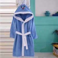 Halate de baie pentru copii din bumbac culoare albastru - 1