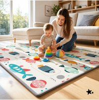 Covoras de joaca rulabil cu doua fete Mativo Rollo, dimensiune 180 x 200 cm, din spuma XPE, 1,5 cm grosime, include husa cu maner pentru depozitare - 3