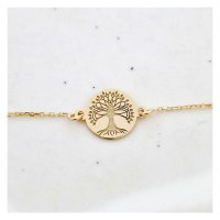 Bratara Copacul Vietii - Argint 925 placat cu Aur Galben 18K - cu lantisor - 1