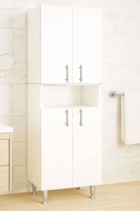 Dulap baie seria 002, 4 usi, alb, 60x31.6x166 cm - 1