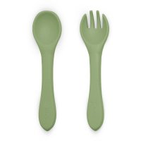 Set tacamuri din silicon PetiteMars Sweet Pea Verde TakeMatch, forma ergonomica, fara BPA, 6 luni+ - 3