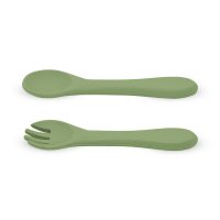Set tacamuri din silicon PetiteMars Sweet Pea Verde TakeMatch, forma ergonomica, fara BPA, 6 luni+ - 2