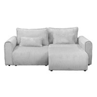 Coltar extensibil BELLAGIO, gri deschis, cu arcuri si lada depozitare, colt interschimbabil, dimensiuni 250x125 165x95 cm - 1