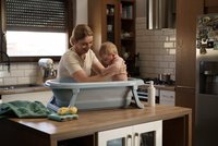 Cadita pliabila cu dop de scurgere si termometru Tega Baby Dove Grey - 2
